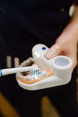 electric toothbrush used on a model